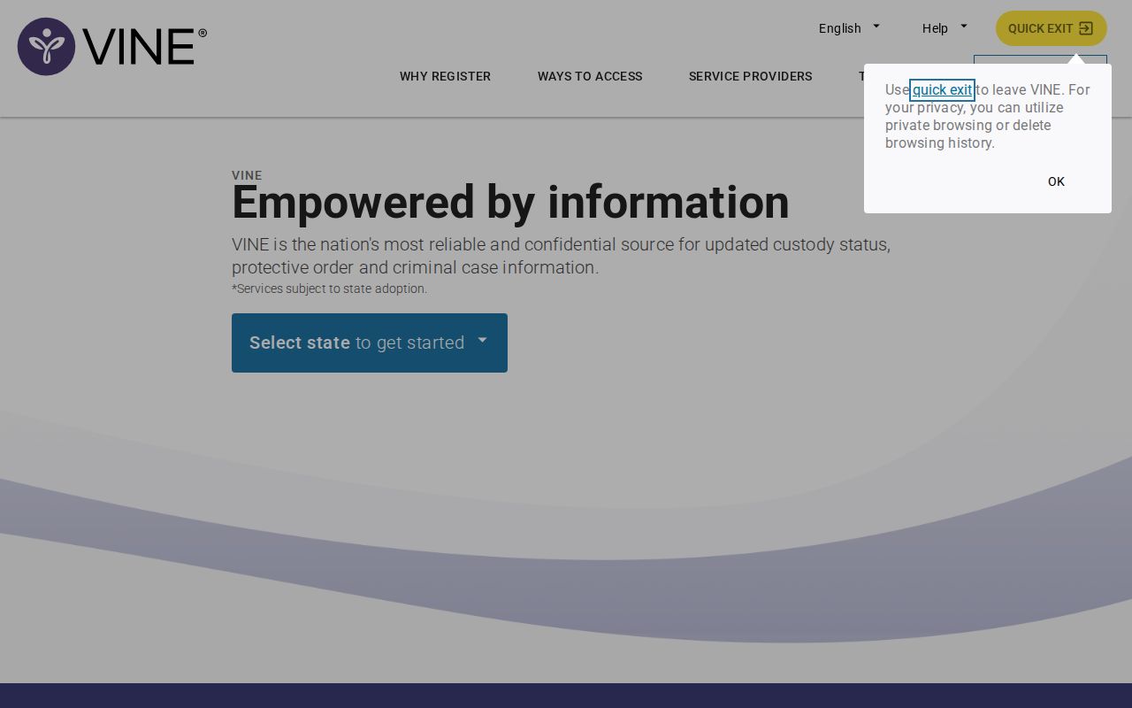 Wicomico County VINELink inmate search and release check